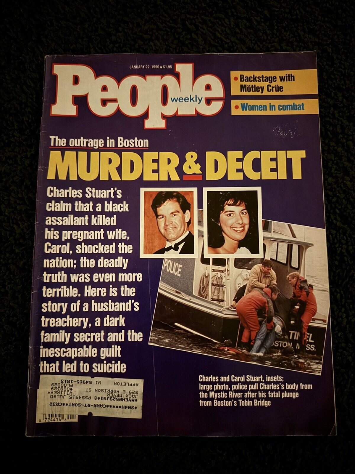 People Magazine Jan 22 1990 Boston Murder and Deceit Motley Crue Women In Combat