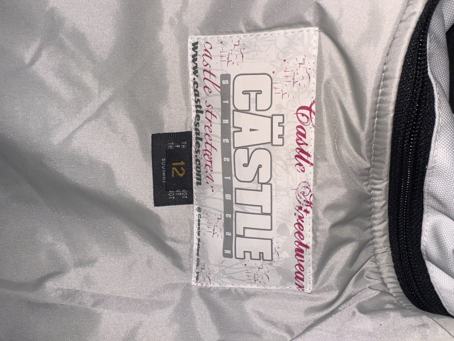 Castle Streetwear Women's Padded Motorcycle Jacket Textile Grey/White Size 12