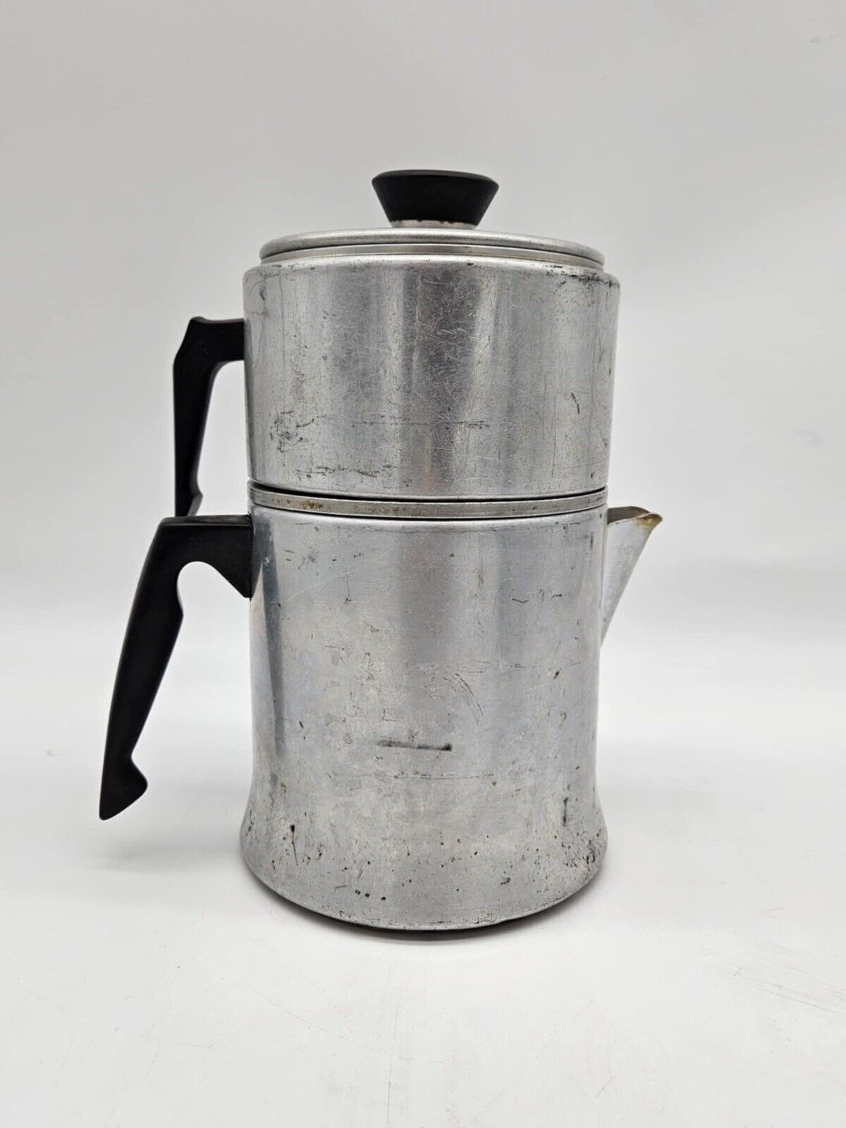 2 Vintage Aluminum Mirro Drip Pot Coffee Makers Percolator 9 Cup Camping M0829