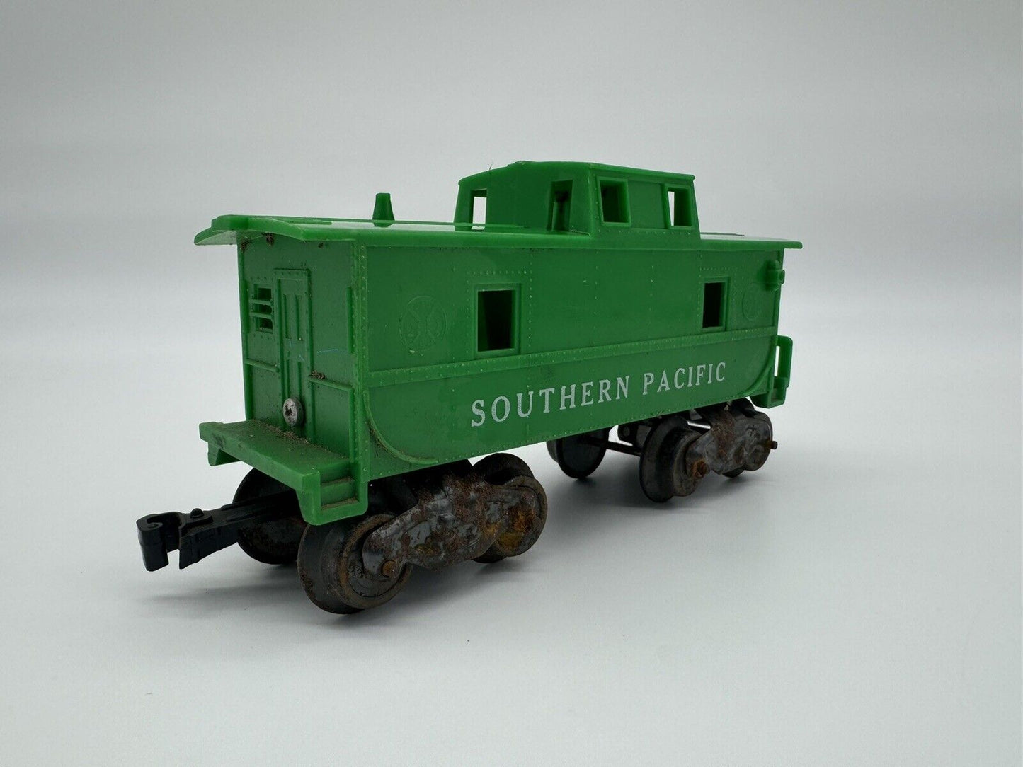 Vintage O Marx Train Car, Green Caboose Southern Pacific Toy