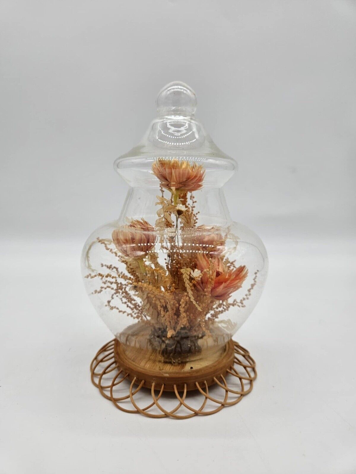 Vintage Floral Cloche Dome Freeze Dried VHD