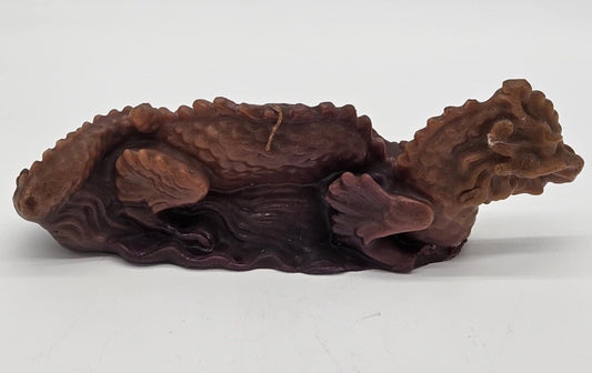 Vintage Oriental Asian 7” Rust In Color Wax Dragon Candle Unburned