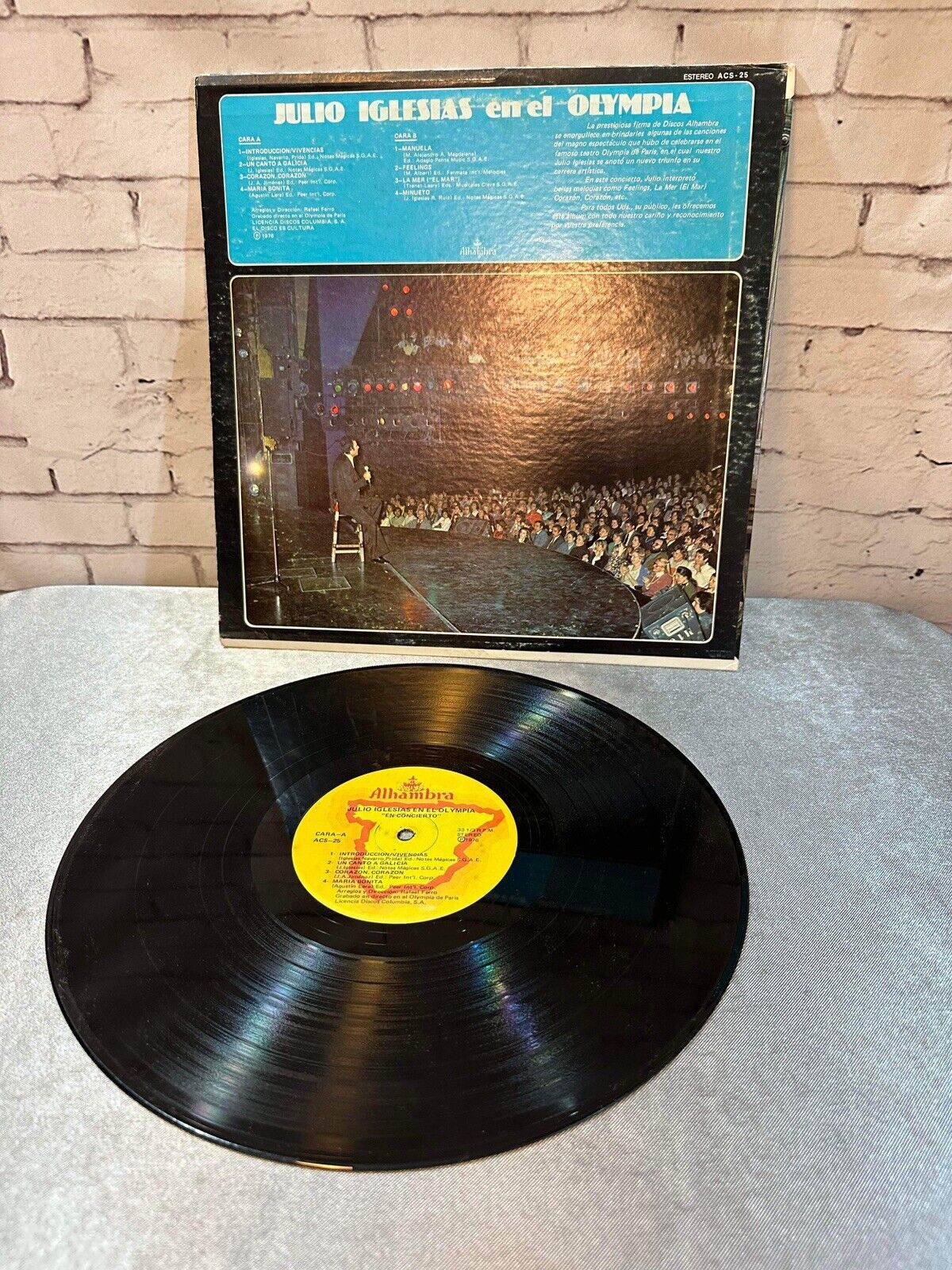 Julio Iglesias En El Olympia LP Vinyl Record Album Latin Music