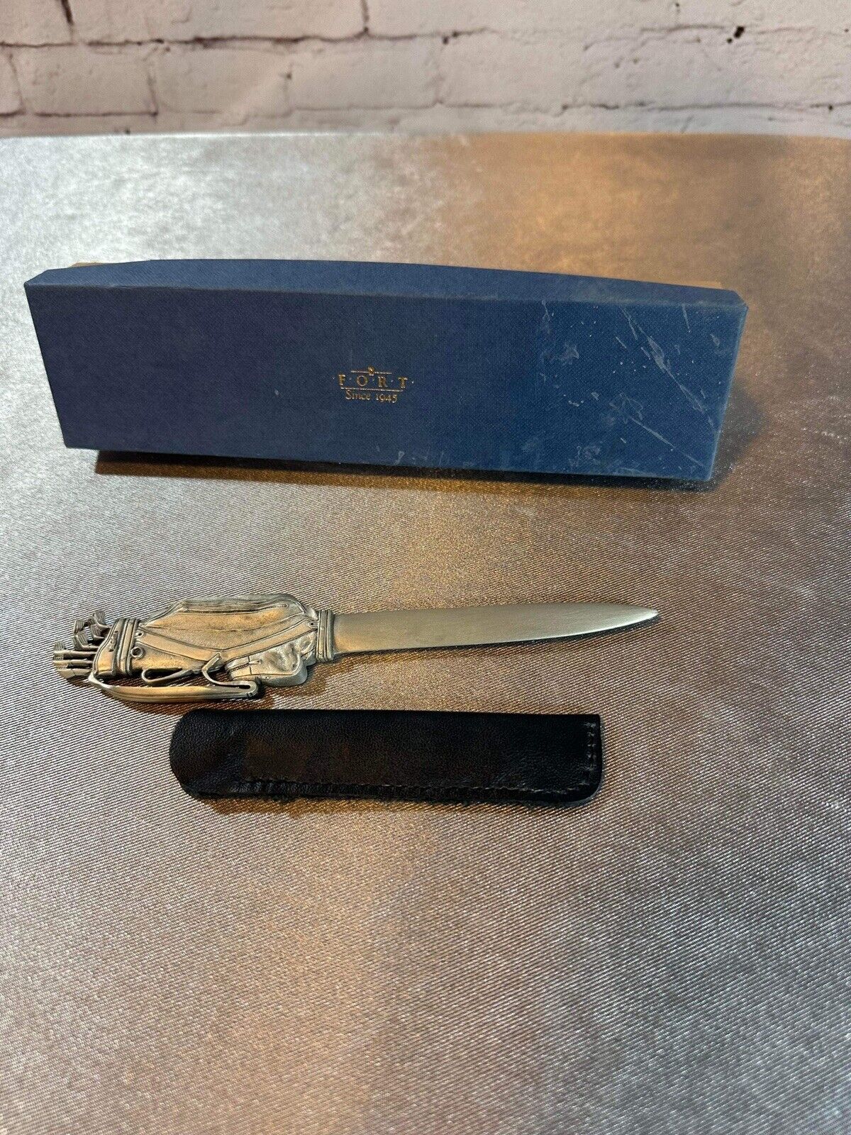 Golf Clubs Bag Letter Opener Pewter By Fort USA 6.5" Long Heavy Silver Toned TNO