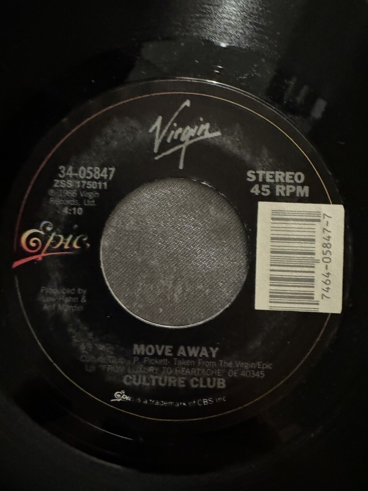 CULTURE CLUB FROM LUXURY TO HEARTACHE record vinyl Single 7” 45