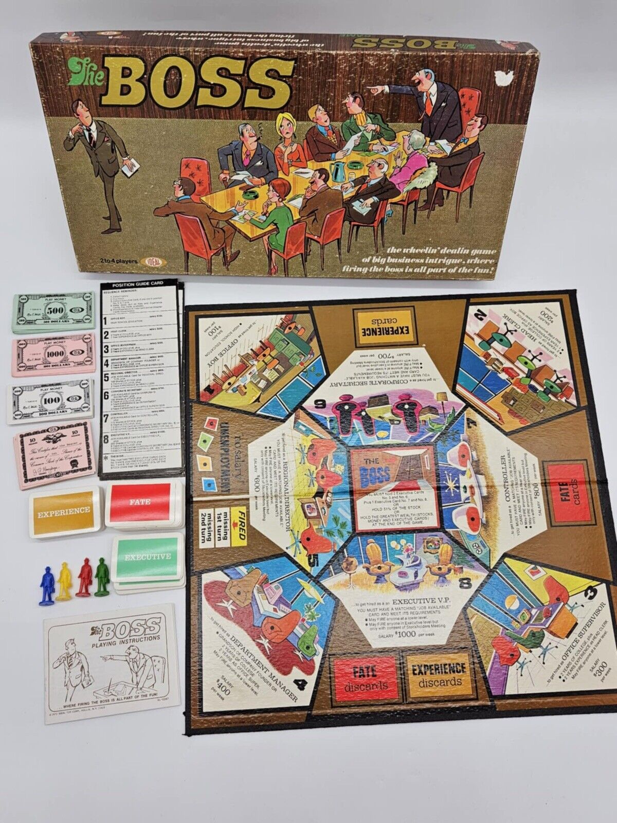Vintage Ideal The Boss Game 1972 Family Fun Board Game COMPLETE - VGM