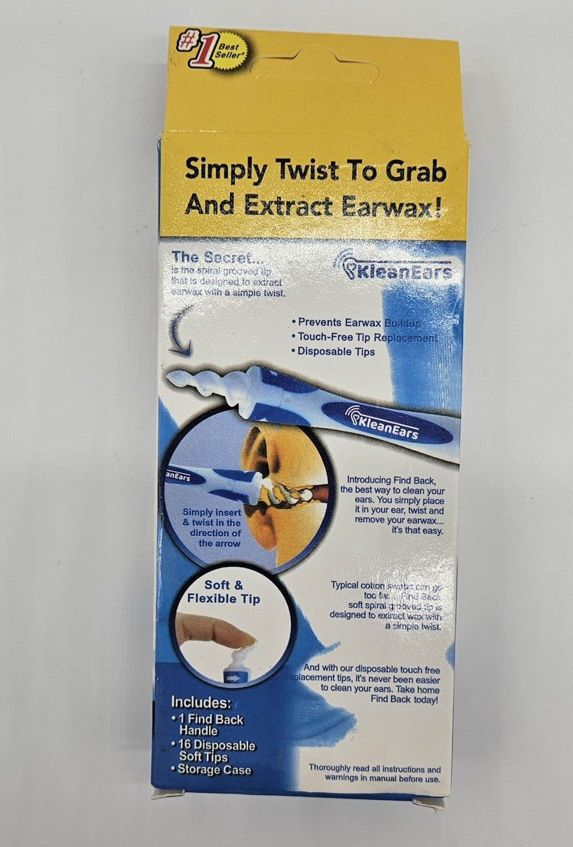 Smart Swab The Original Safe Spiral Ear Wax Remover Kit with 16 Replaceable Tips