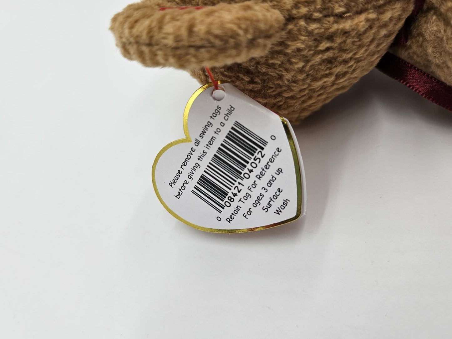 Rare Retired TY Beanie Baby Curly The Bear MWMT