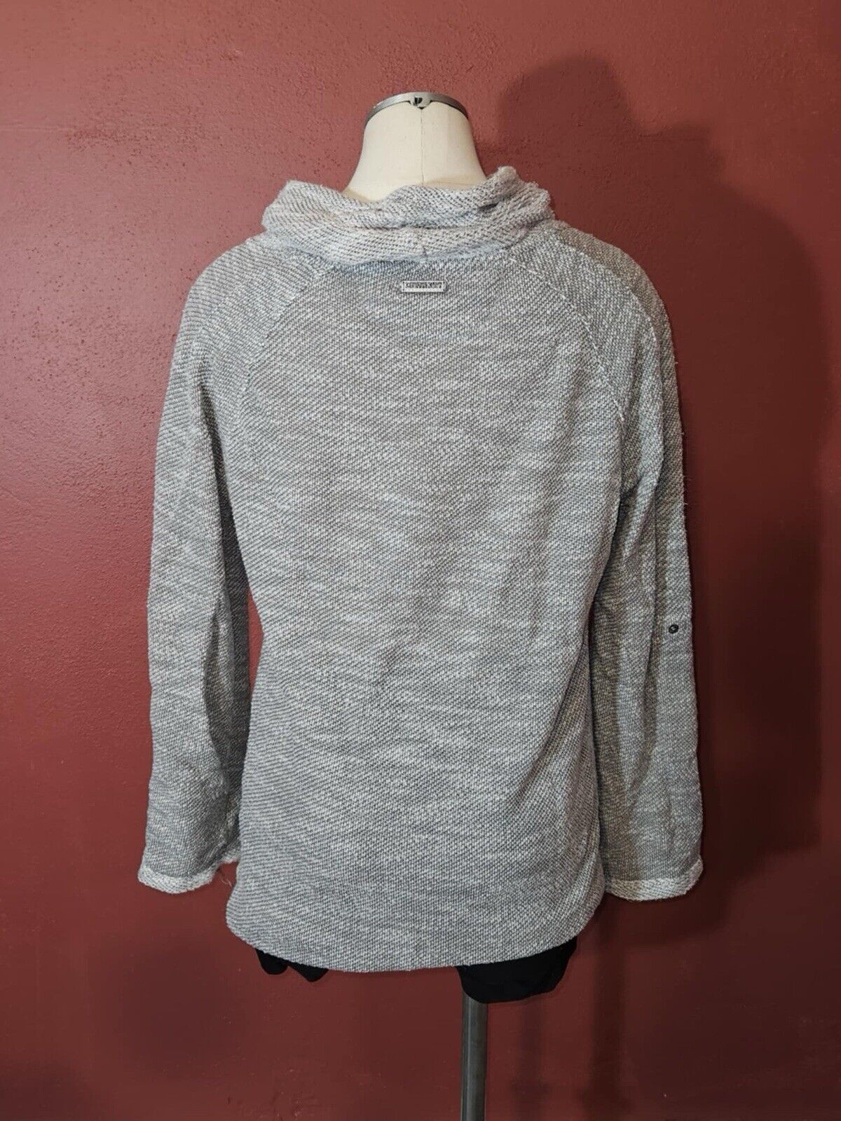 Calvin Klein Performance Quick Dry Sweater Cowl Neck Kangaroo Pocket Sz L