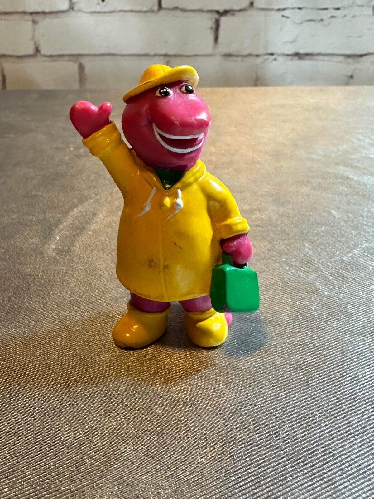 BARNEY in Raincoat 3" and Baby Bob PVC Toy VTY