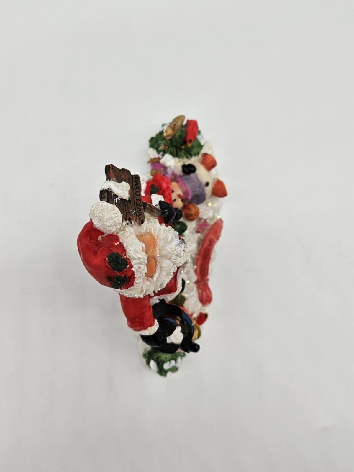 Vintage Santa Claus Merry Christmas Winter Park Welcome Snowmen Play Figure