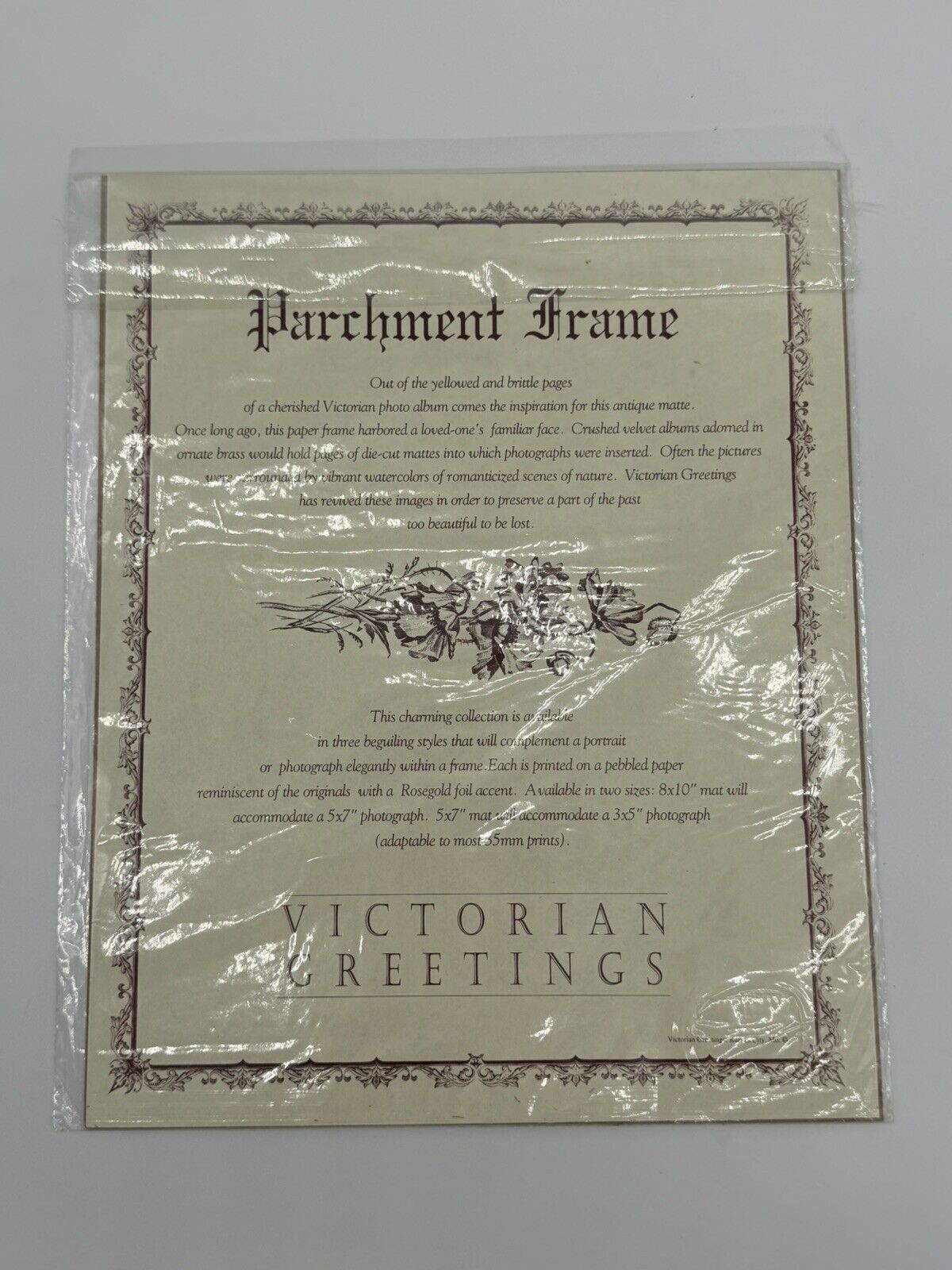 Parchment Frame Victorian Greetings Vintage Portrait Frame Scrapbook