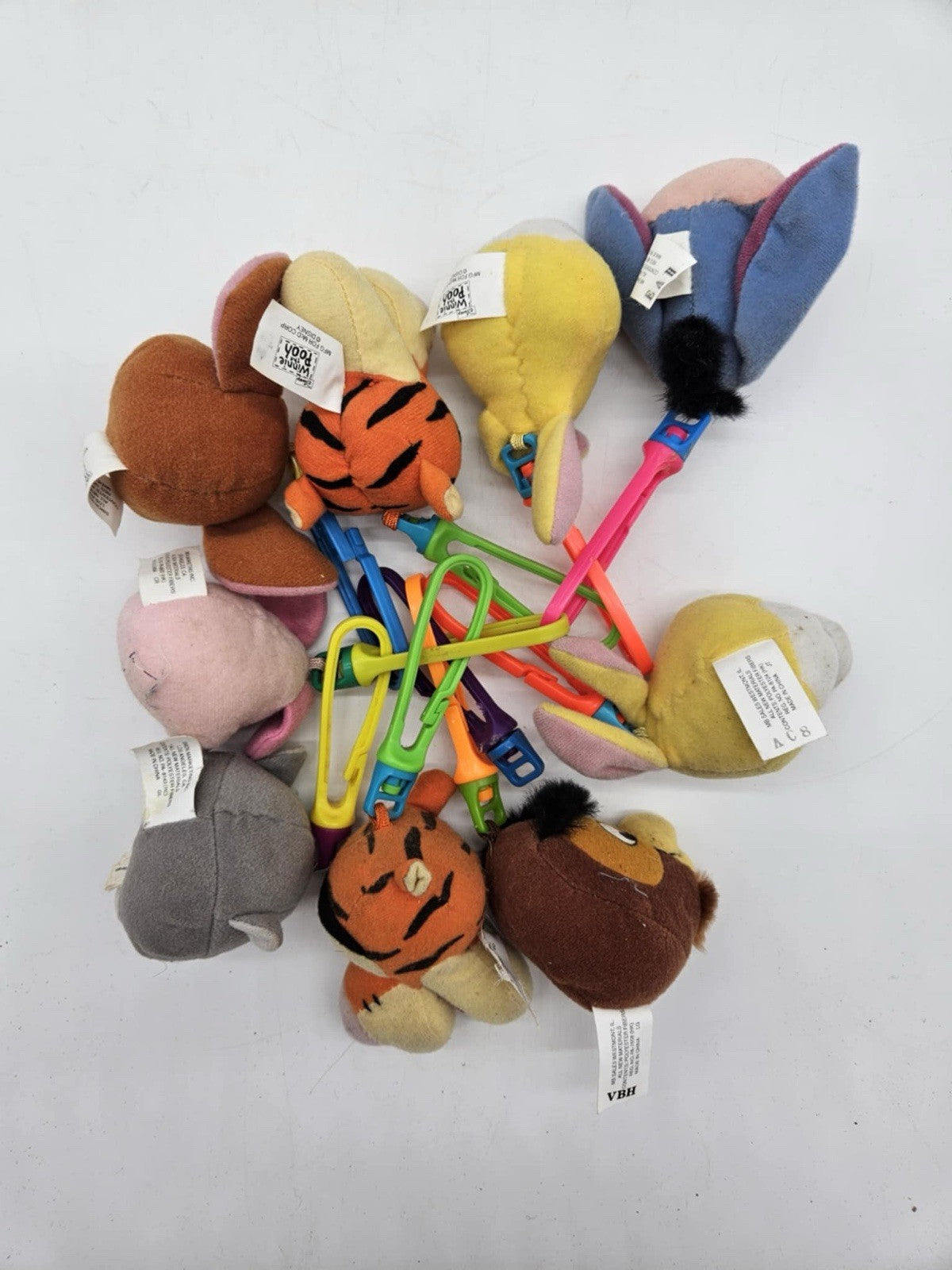 10 Vintage McDonalds Winnie the Pooh Disney Plush Head Clips #8116