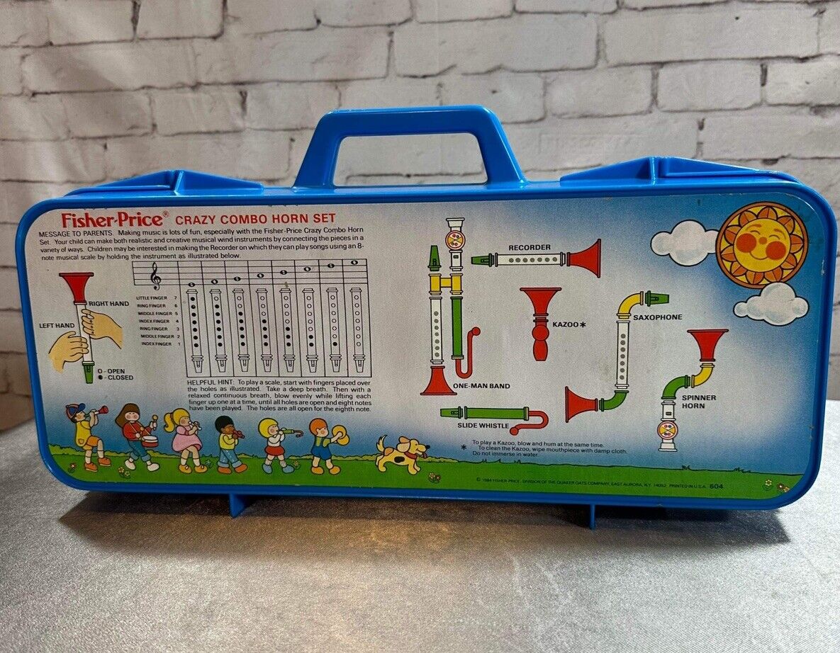 Fisher Price Crazy Combo Horn Set #604 - COMPLETE, Vintage 1984 VTY