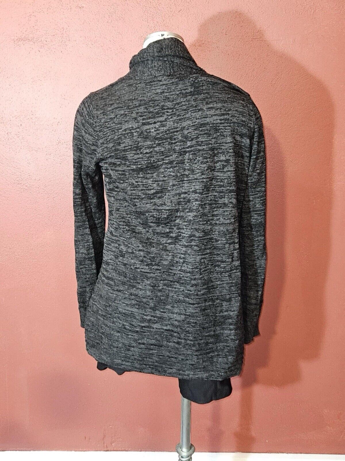 Apt. 9 Womens Gray Tight Knit Long Sleeve Side Slit Open Sweater Size Medium