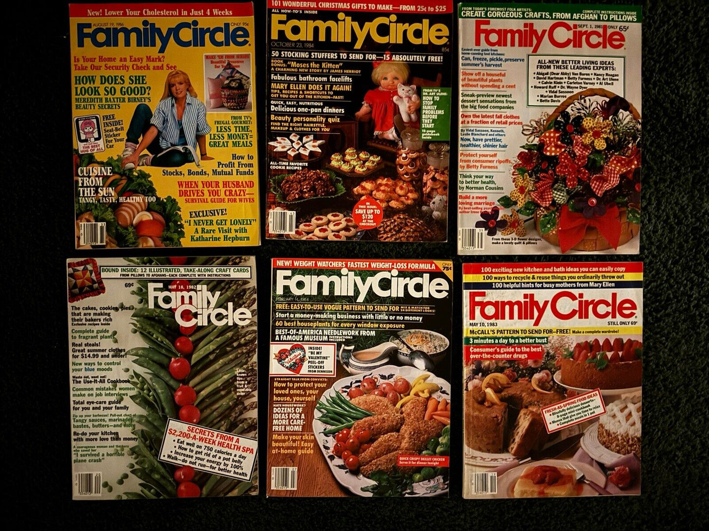 Family Circle magazine lot - Early 1980's lot of 6 - Vintage Back Issue