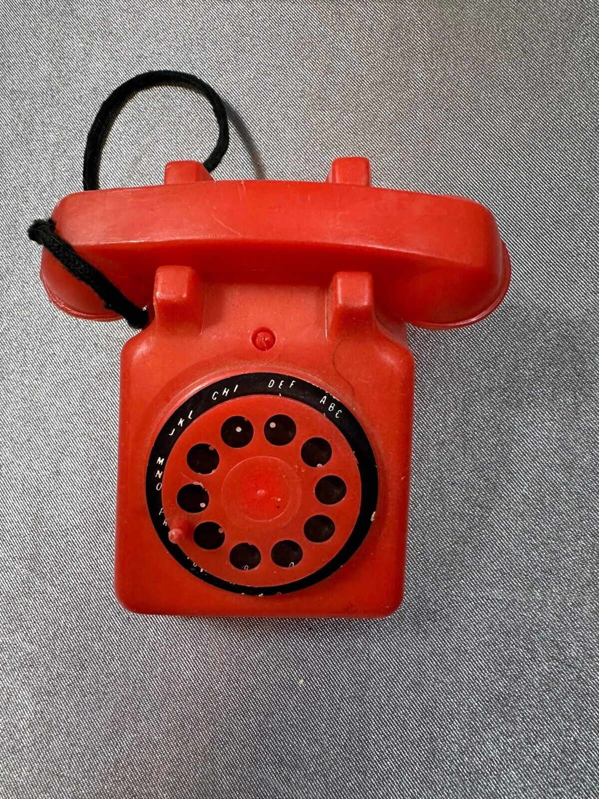 VINTAGE THE STEEL STAMPING CO. TOY ROTARY PHONE LORAIN O RED TELEPHONE VTY 003