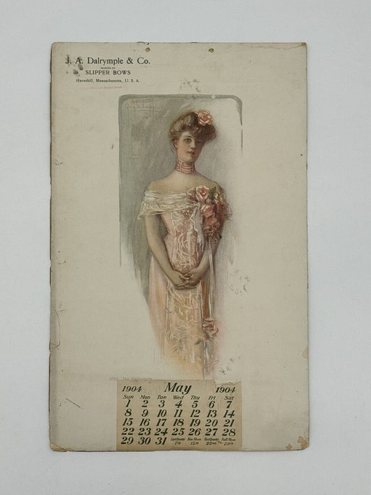 Beautiful Vintage Watercolor Painting 1904 Calander ~ Victorian Era ~ RARE FIND