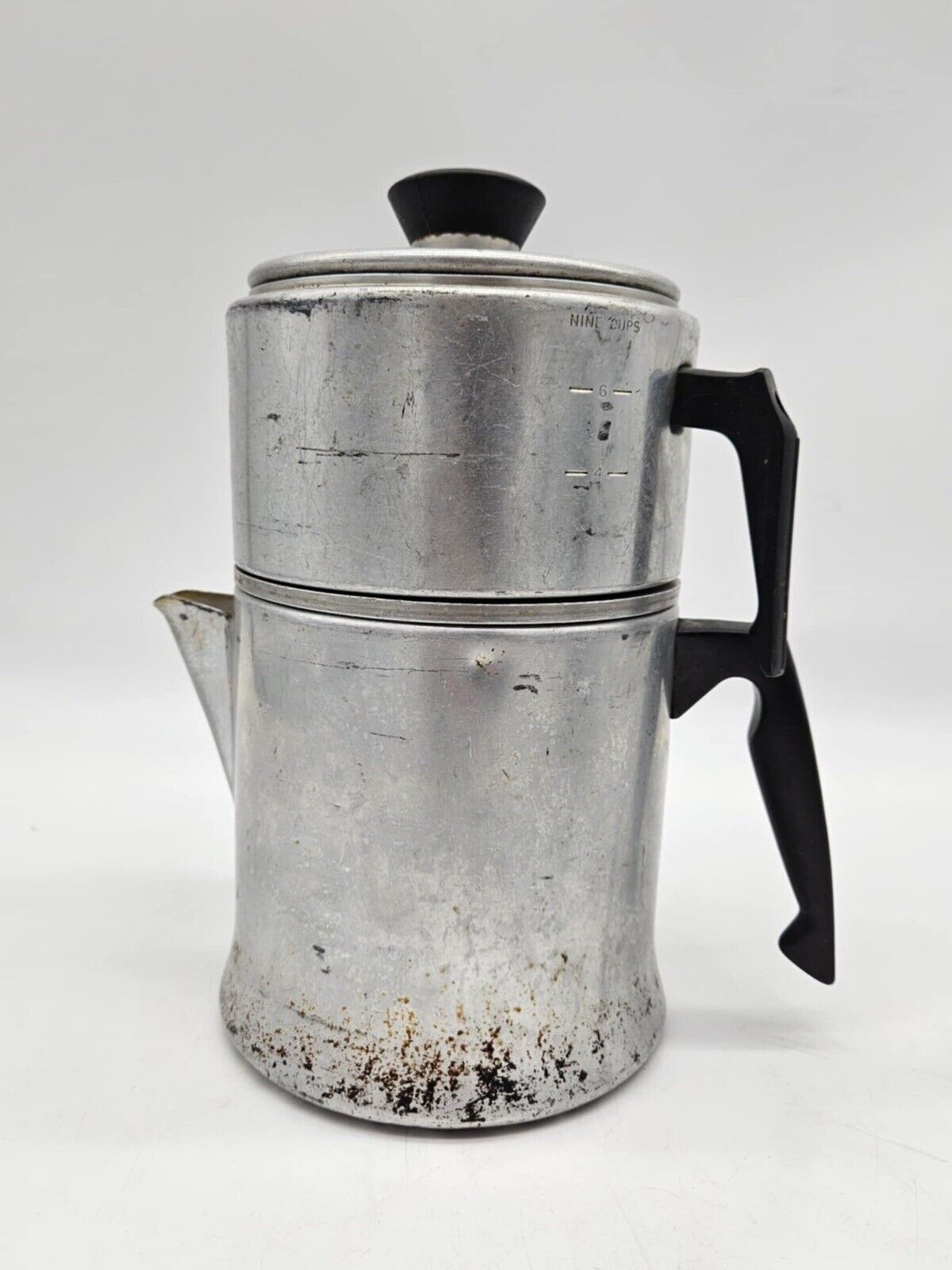 2 Vintage Aluminum Mirro Drip Pot Coffee Makers Percolator 9 Cup Camping M0829