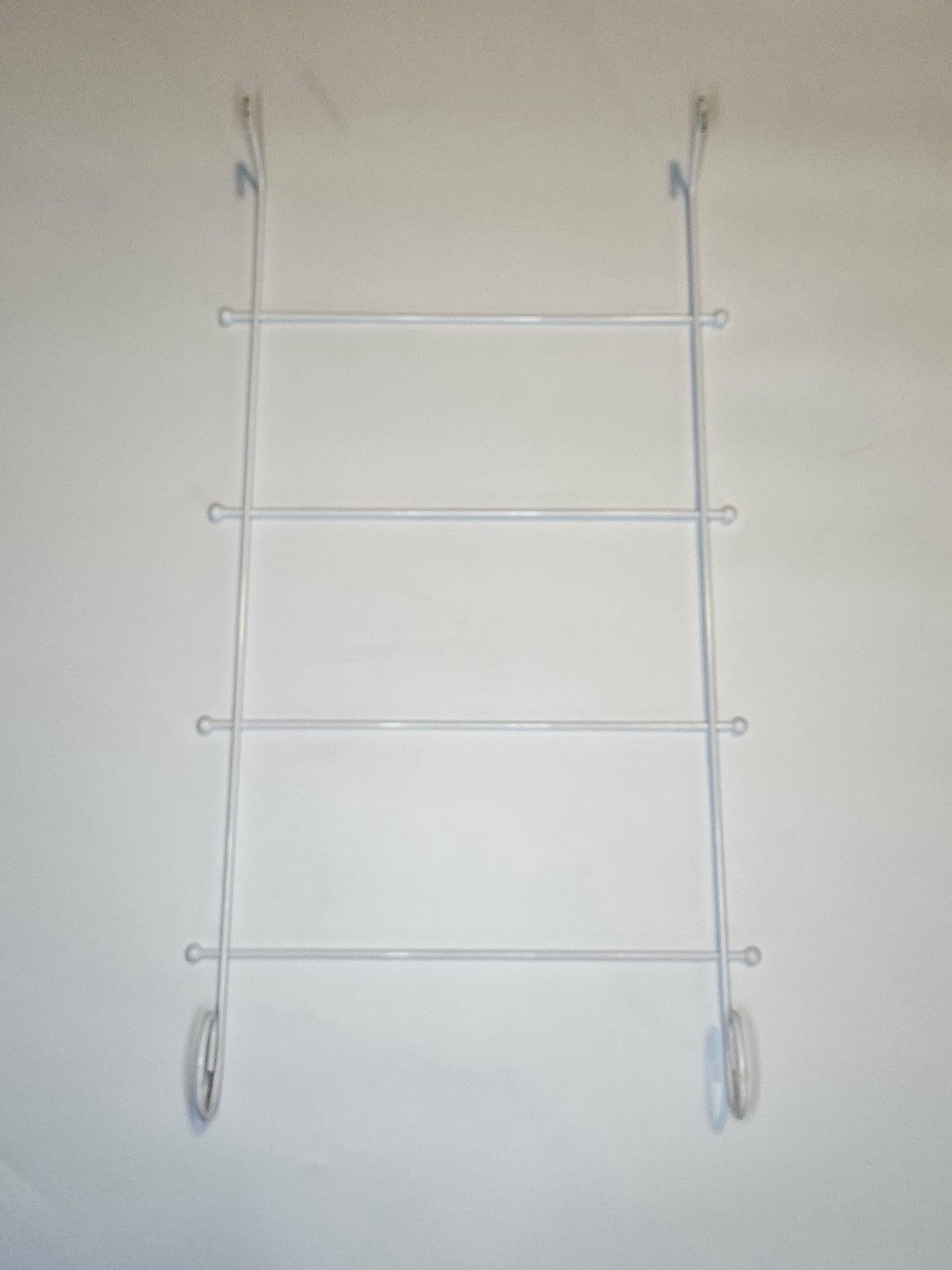 White Metal Wall Towel Rack 4 Bar Bathroom Organizer Hanging