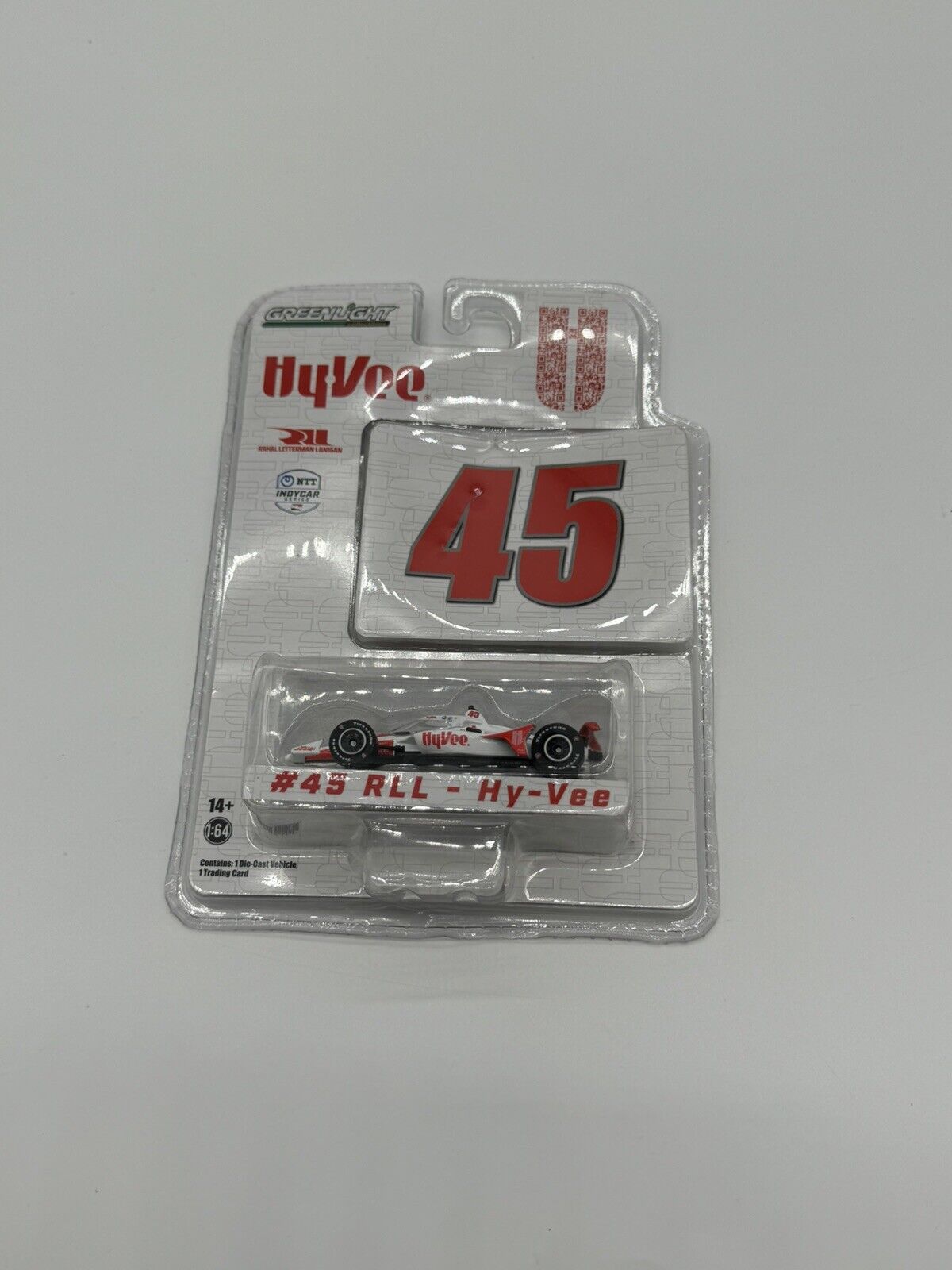 2022 Greenlight 1:64 JACK HARVEY *WHITE* Hy Vee Stores #45 RLL Indy Car NIP!