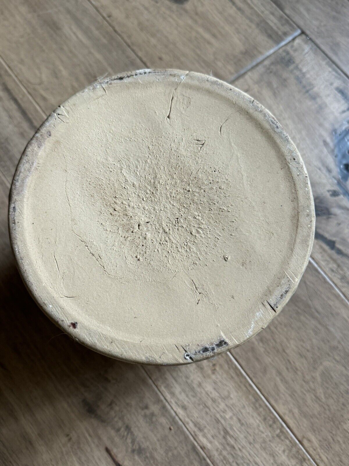 Antique Stoneware Pottery Crock with Lid, Salt Glaze, Metal and Wood Handle