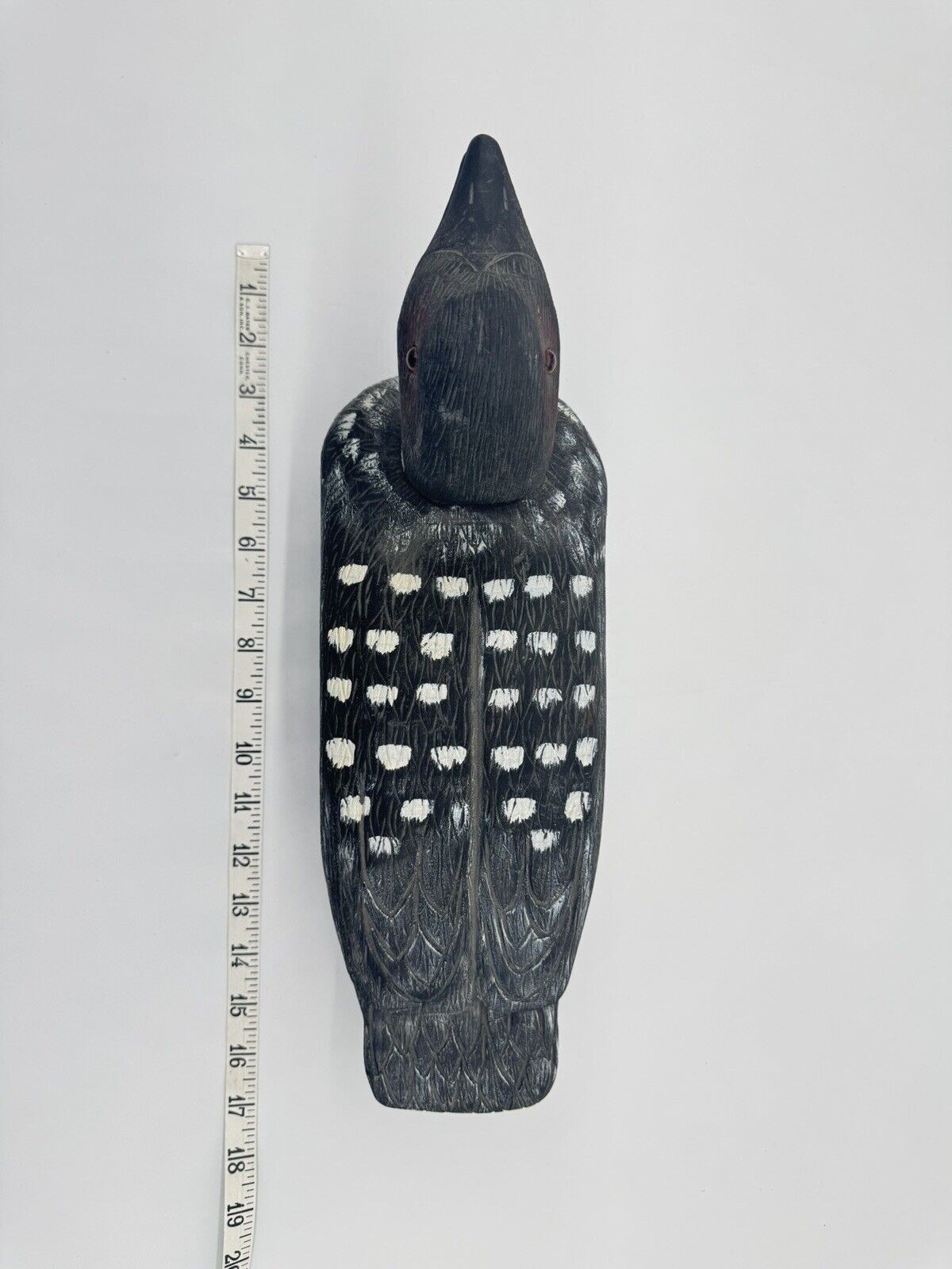 Vintage Hand Carved Hand Painted Loon Figurine Decoy Wooden