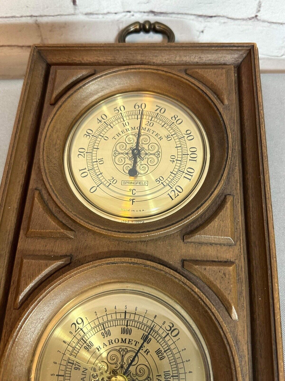 Vintage Springfield Weather Station Barometer Thermometer Humidity Made in USA