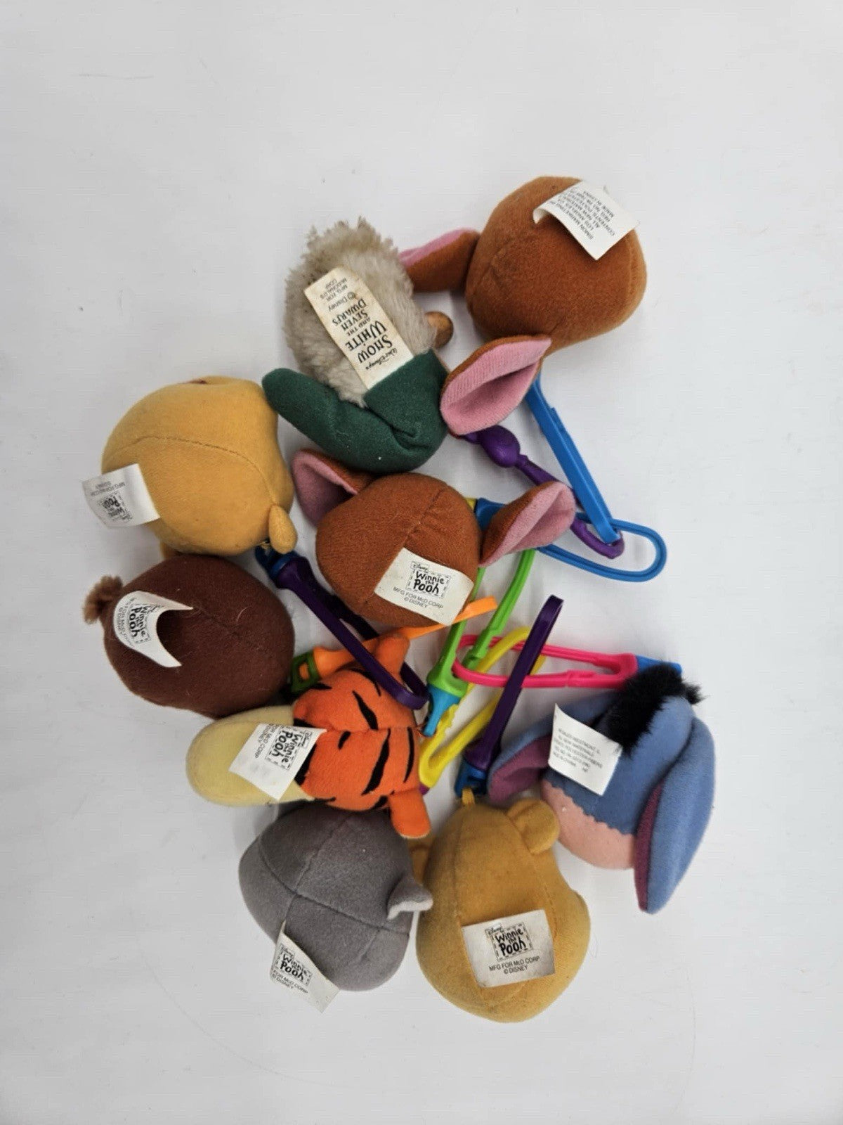 9 Vintage McDonalds Winnie the Pooh Disney Plush Head Clips