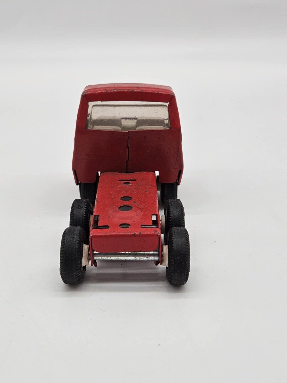 Vintage Red Tonka Truck Pressed Metal Die Cast Toy 1070s