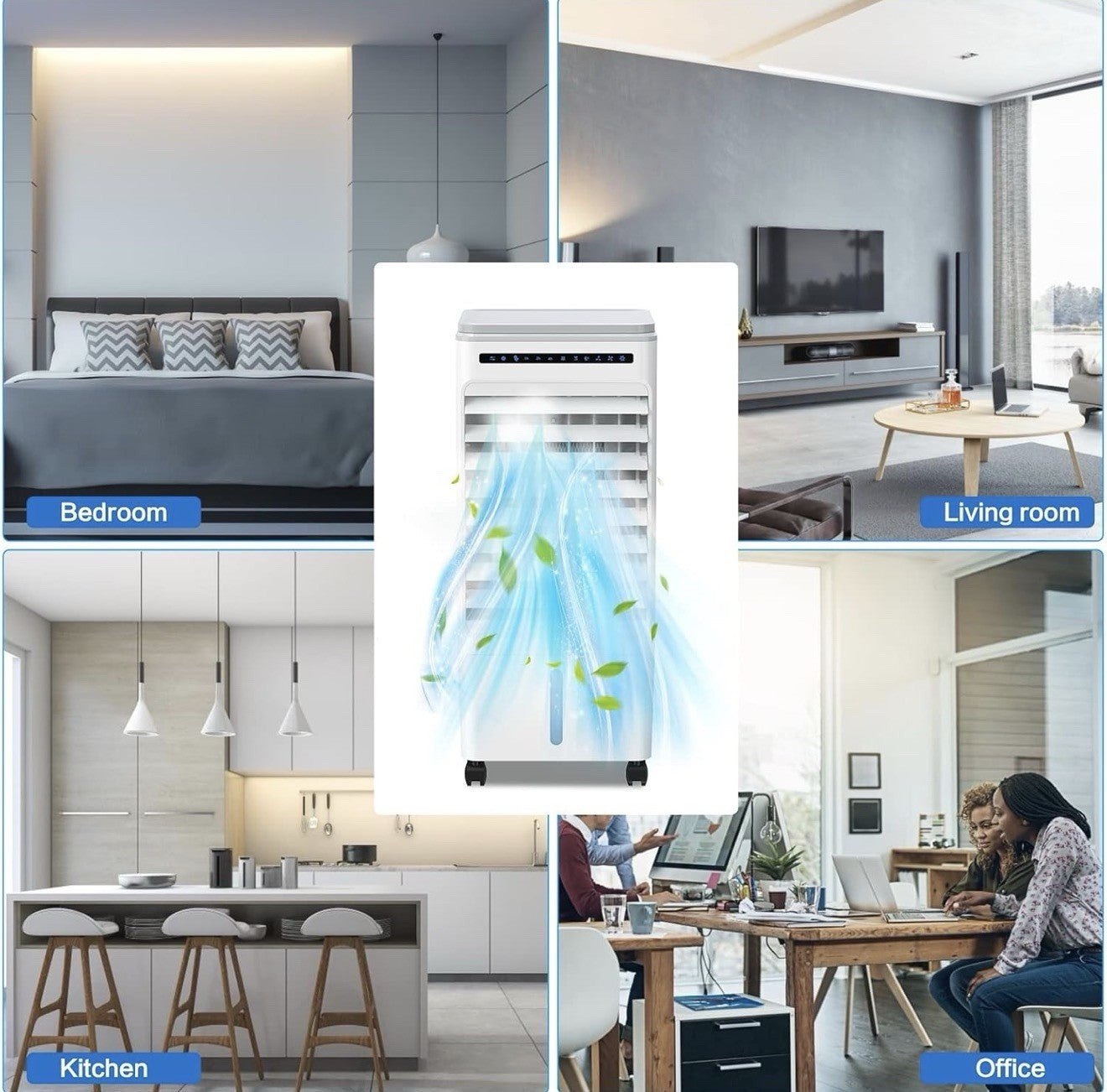 Aliavos Evaporative Air Cooler with Ioniser & 4 Ice Boxes & Remote