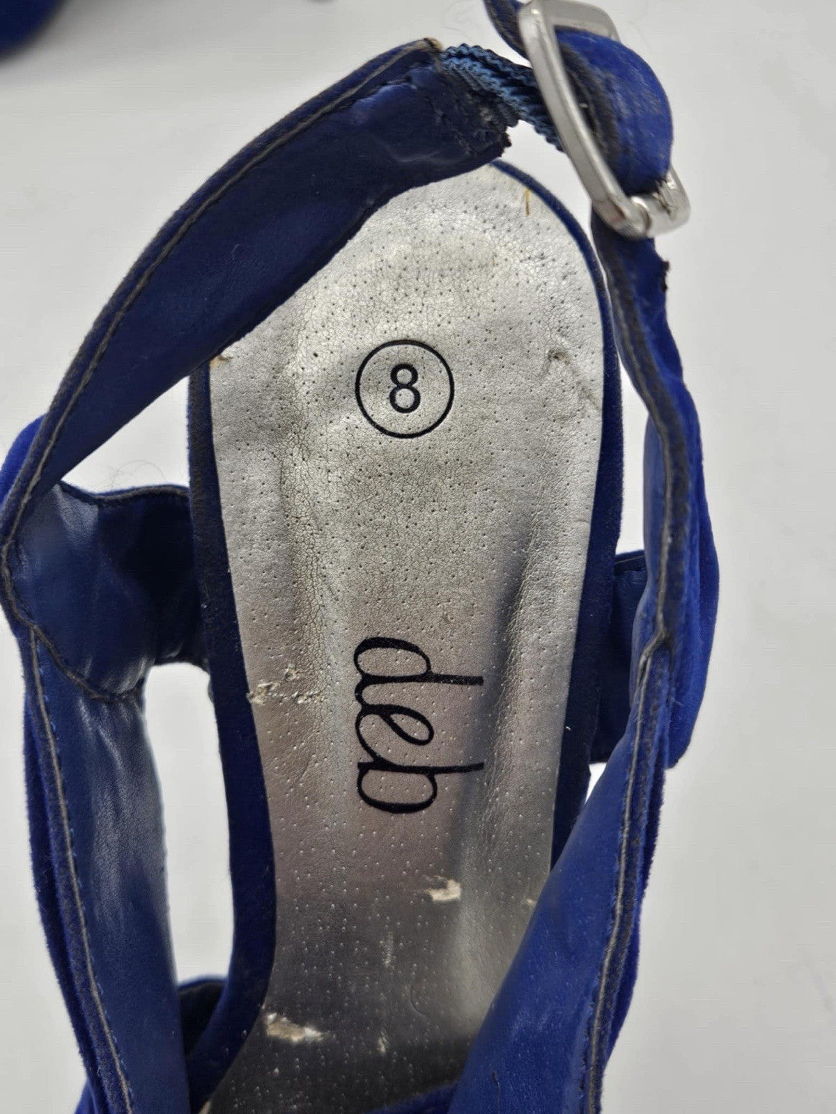 Deb Royal Blue Velvet Sexy Women’s High Heel Sandals ~ Sz 8