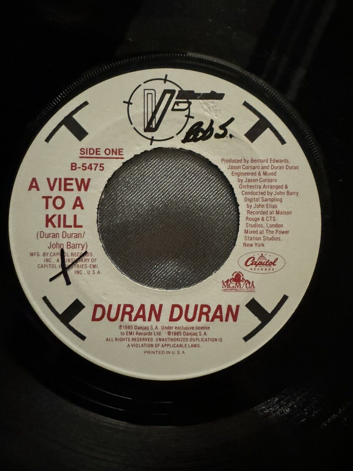1985 Duran Duran A View to Kill James Bond Movie Song SINGLE 45 RPM 7 VINYL EP
