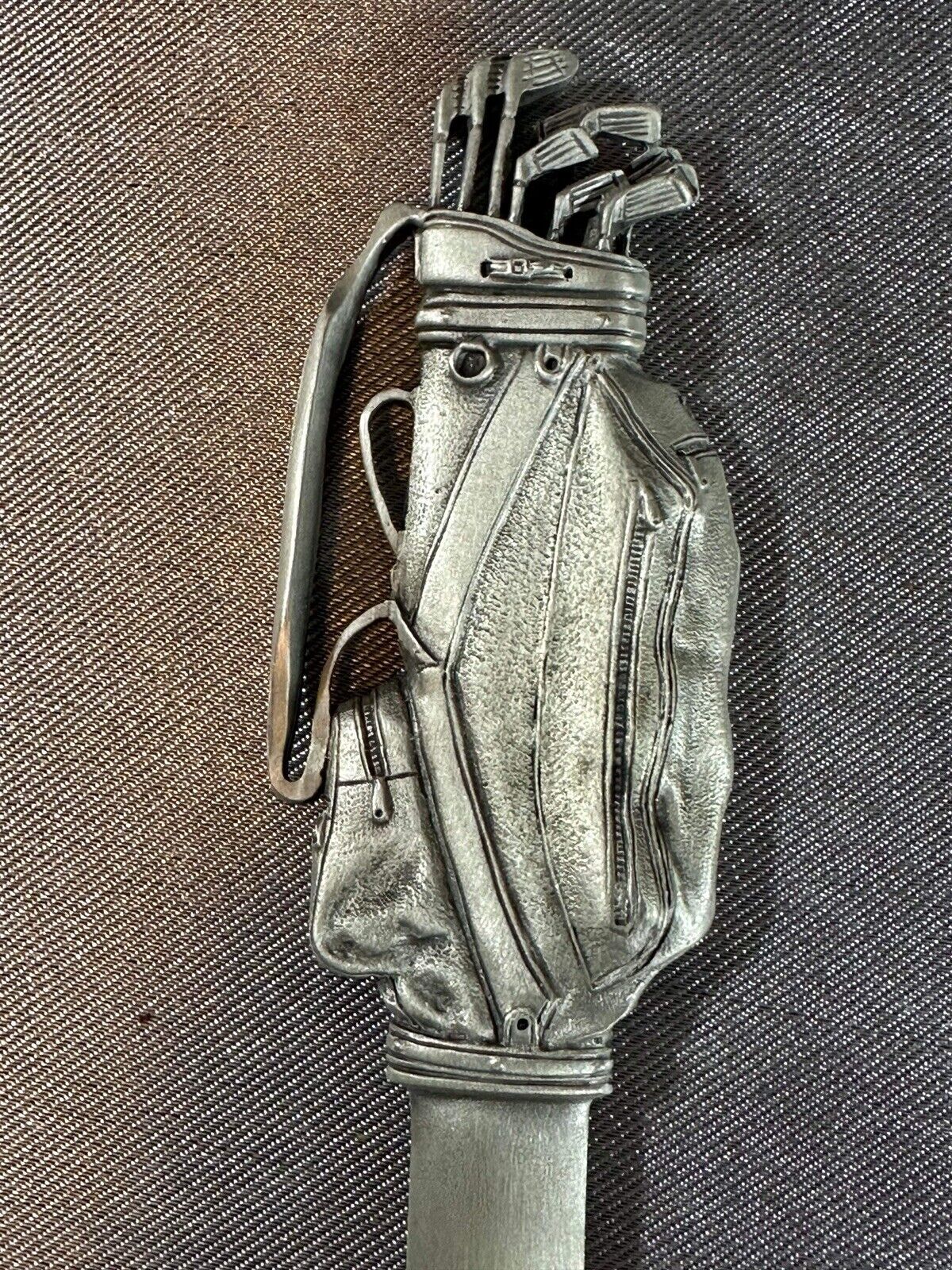 Golf Clubs Bag Letter Opener Pewter By Fort USA 6.5" Long Heavy Silver Toned TNO