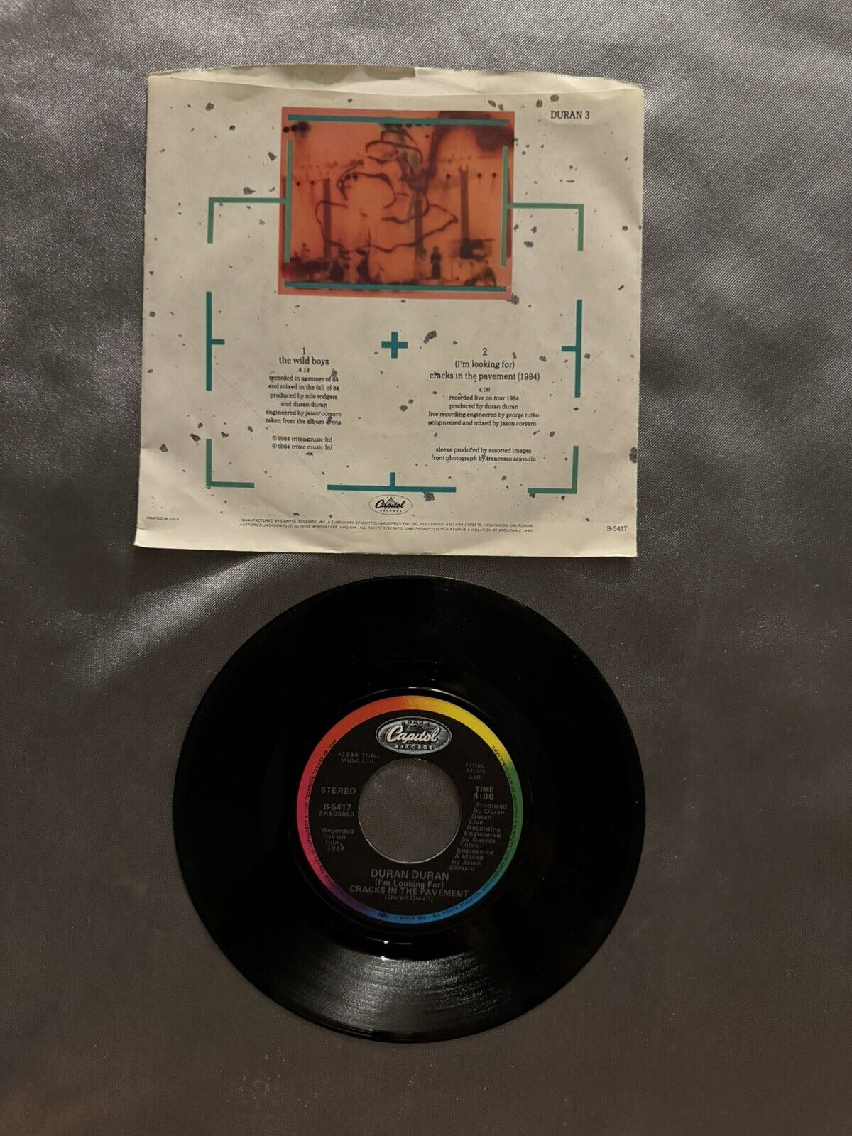 Duran Duran - The Wild Boys 1984-7’ Single 45rpm Record