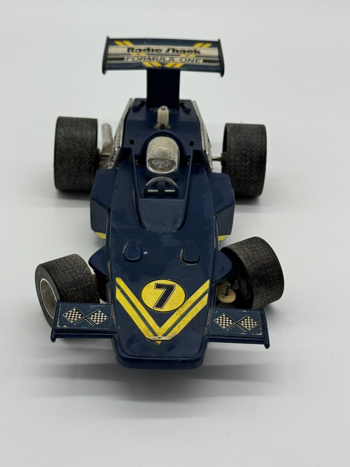 VINTAGE RADIO SHACK #7 FORMULA 1 BLUE TOY ROAD RACE CAR 11 1/4” VTY 005