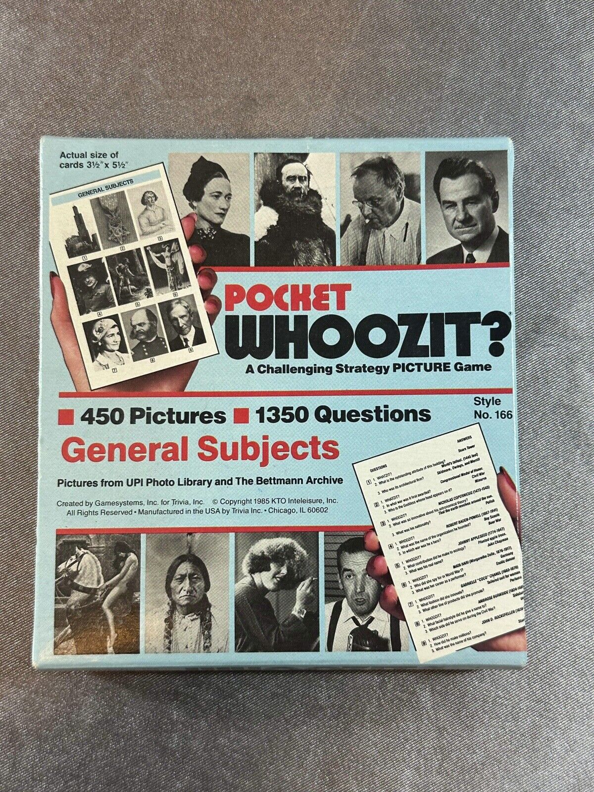 Pocket Whoozit? Vintage 1985 Challenging Strategy Card Game VGM