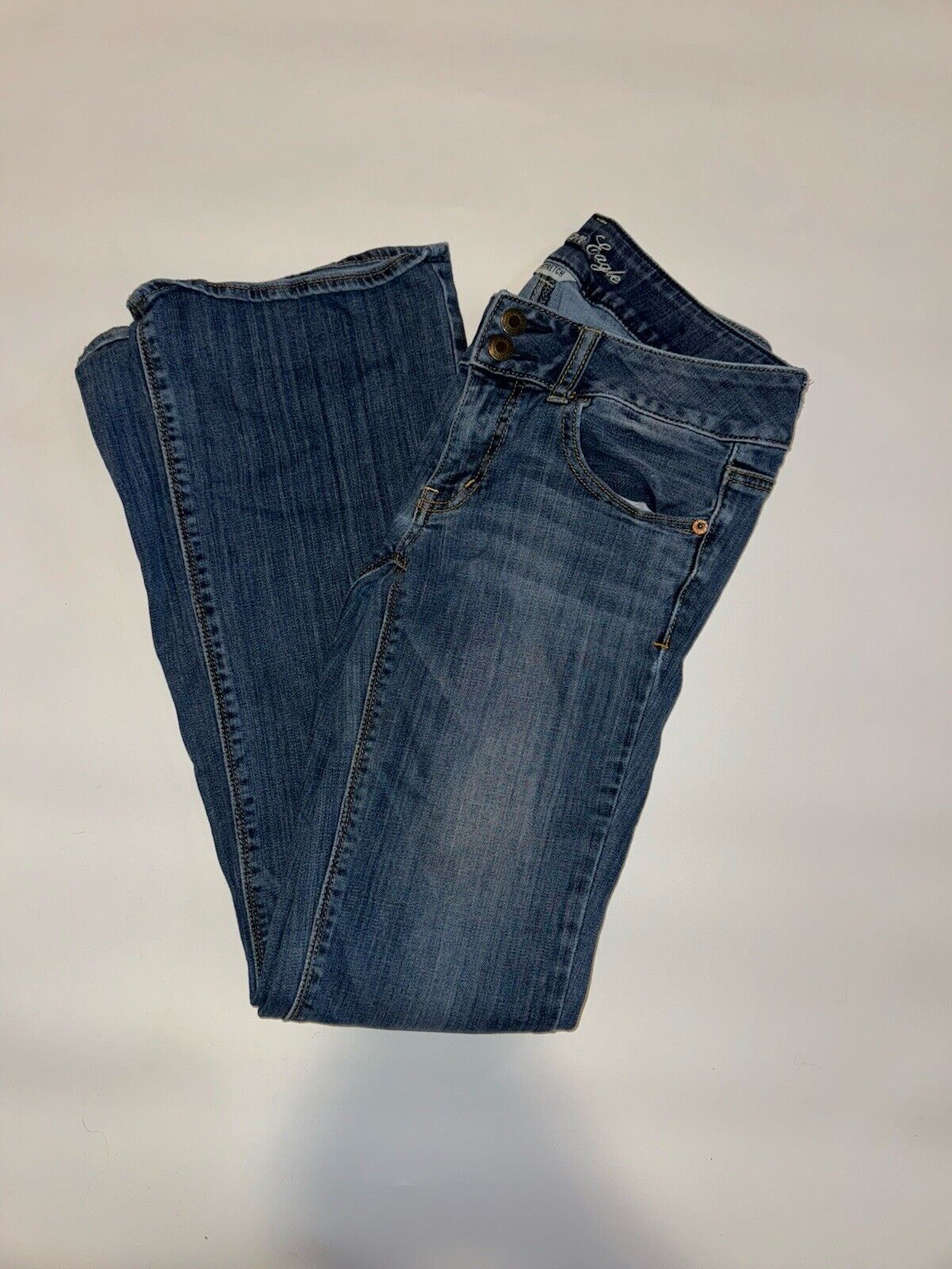 ***AMERICAN EAGLE*** SUPER STRETCH ARTIST FIT WOMENS BLUE JEANS sz6R