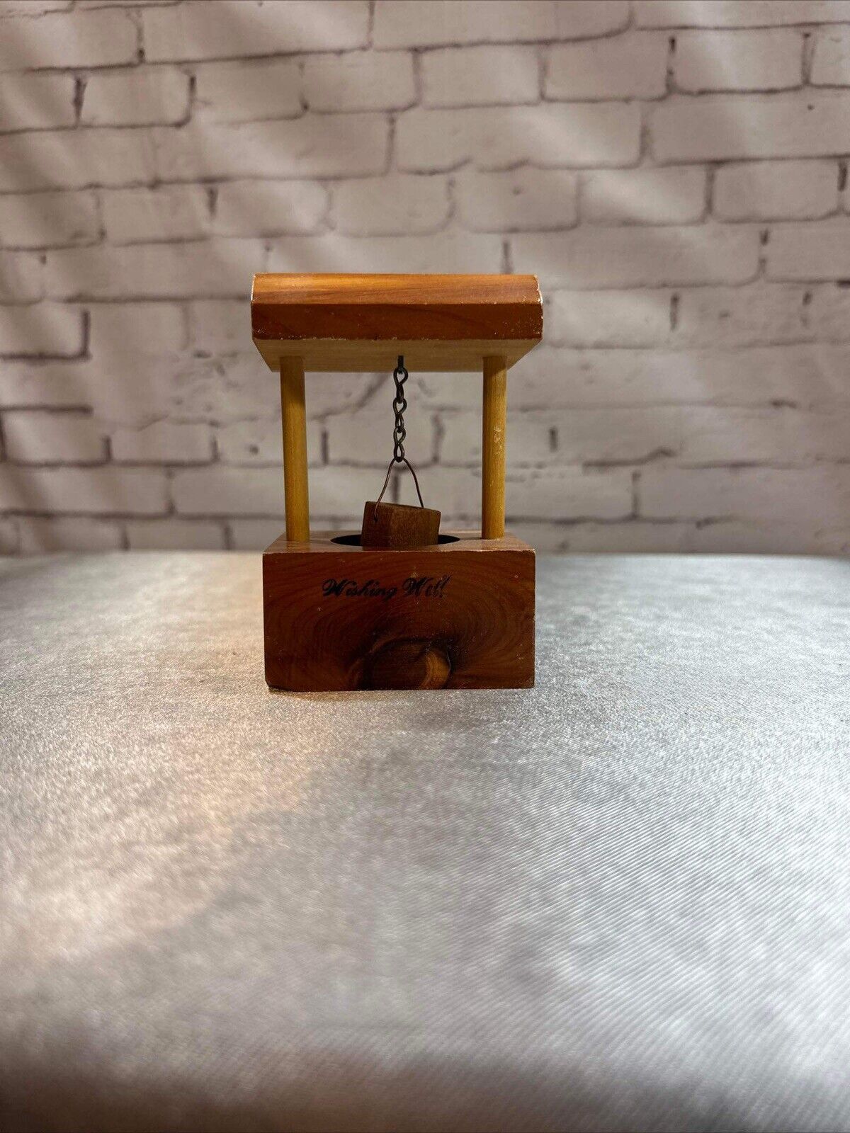 Vintage Wood Wishing Well Brewton Alabama Souvenir