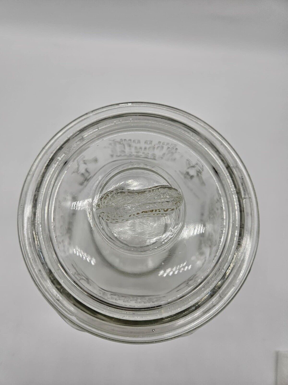 VTG Planters Mr Peanut Large Glass Jar Pennant 5 Cents Embossed 12” Tall 1970s