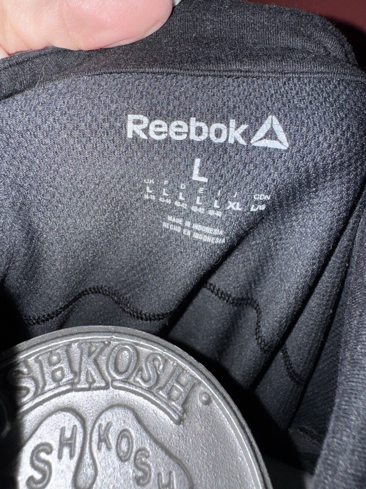 Reebok Women’s 1/4 Zip Pullover Black Jacket Top Reflective Graphics Size L