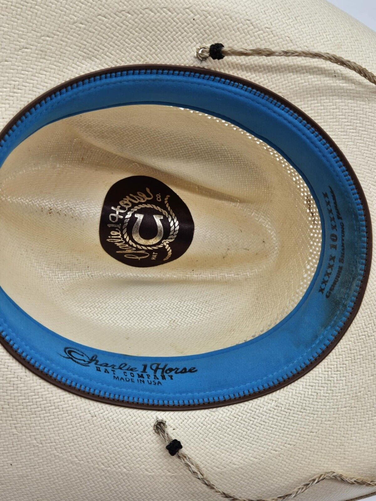 Charlie 1 Horse Women's Straw Western Cowboy Hat Size 7 1/8