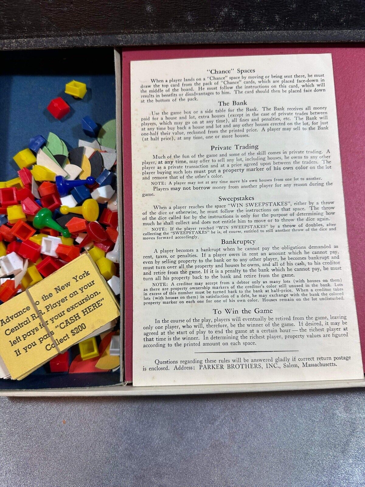 1962 Finance Game by Parker Brothers Complete in Good Condition VGM