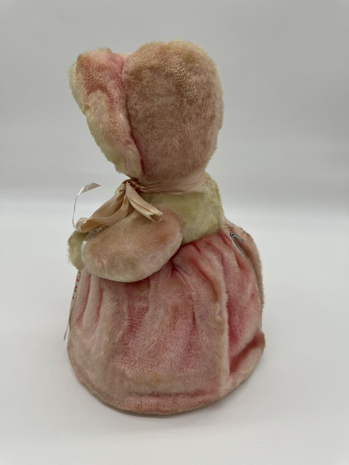 VINTAGE RARE RUBBER FACE 15" PLUSH DOLL PINK PAJAMA BAG COSMETIC PJ GUND RUSHTON