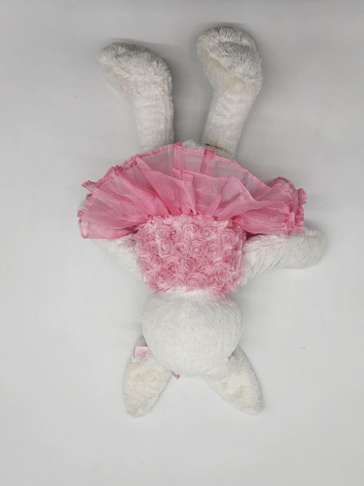 DAN DEE White BUNNY Rabbit Pink Tutu Bow 18" Soft Plush Dandee 2017 MTY