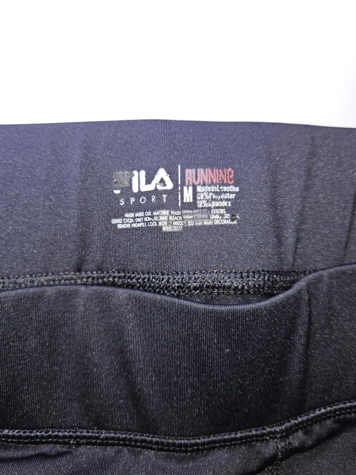 Fila Sport Running Compression Leggings Full Length Zip Leg Black Women's Medium