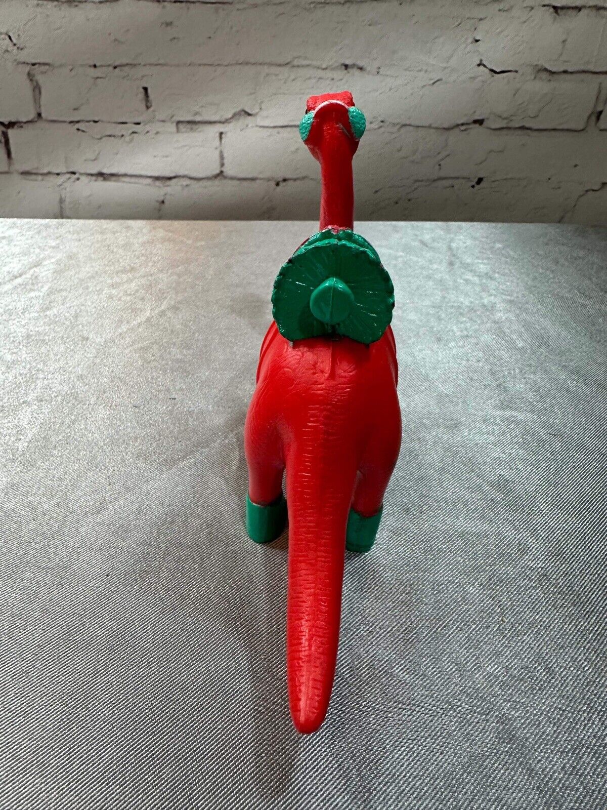 VTG Ankyo Red Plastic Dinosaurs Christmas Tree Earmuffs Boots VTY