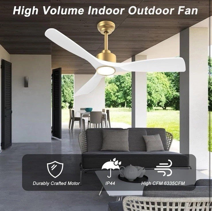 52 Inch ETL Listed Indoor Outdoor Smart Ceiling Fan