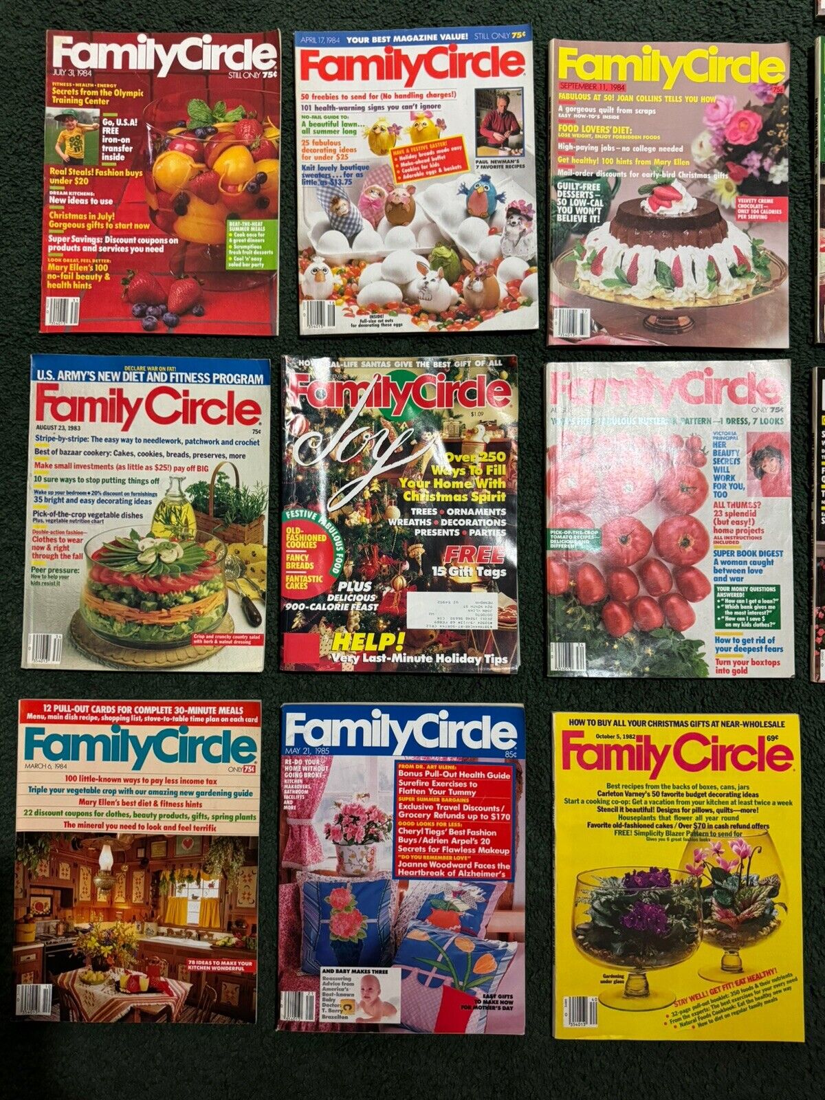 Family Circle magazine lot - Early 1980's lot of 9 - Vintage Back Issue