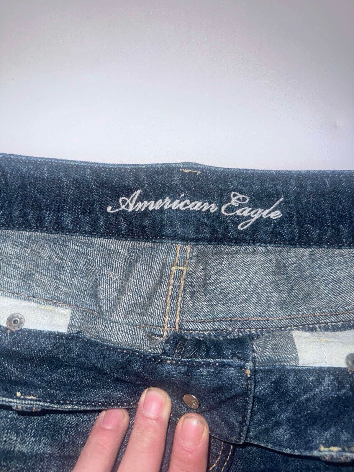 American Eagle Denim Short Shorts Women’s Size 8 Distressed & Cuffed Low Rise